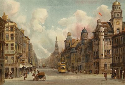 Liverpool: Dale Street, při pohledu na východ (barevné lito) od John Glynn