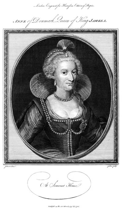 Anna Dánská 1574-1619, královna choť krále Jakuba I., 1786. od John Goldar