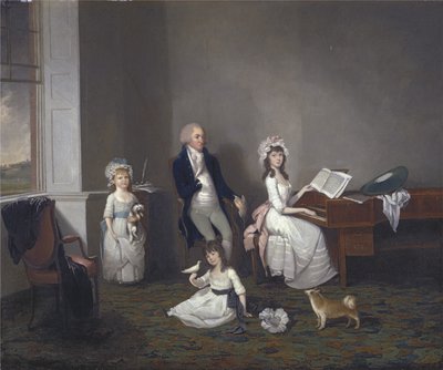 John Richard Comyns z Hylands Essex se svými dcerami, 1775 od John Greenwood