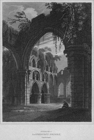 Interiér Lanercost Priory, Cumberland, 1814 od John Greig