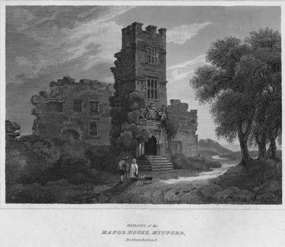 Pozůstatky Severního domu, Mitford, Northumberland., 1814 od John Greig