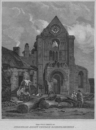 Západní fronta Jedburgh Abbey Church Roxburghshire, 1814 od John Greig