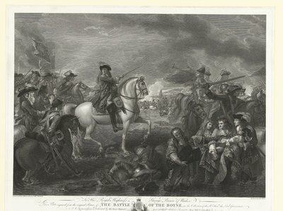 Král Vilém III v bitvě u Boyne, 1690 The Battle of the Boyne (název na předmětu) od John Hall