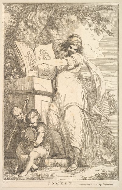 Komedie z patnácti leptů věnovaná siru Joshuovi Reynoldsovi, 8. prosince 1778. od John Hamilton Mortimer