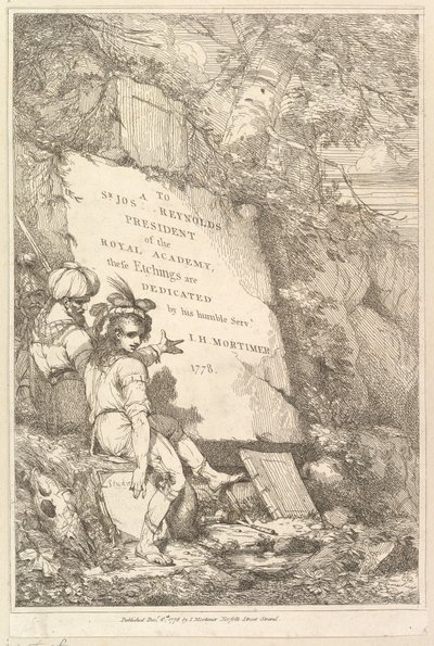 Frontispis Patnáct leptů věnovaných siru Joshuovi Reynoldsovi, 1778. od John Hamilton Mortimer