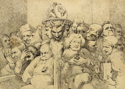 Literární postavy sestavené kolem Shakespearova medailonu od John Hamilton Mortimer