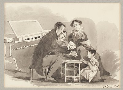Hra karet, 1815 (wc na papíře) od John Harden