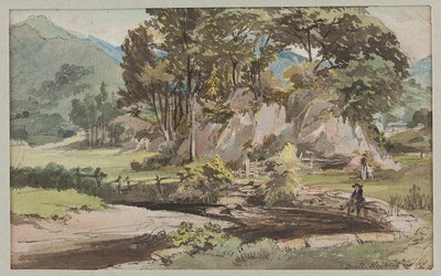 Zahrada v Brathay, 1812 (wc na papíře) od John Harden
