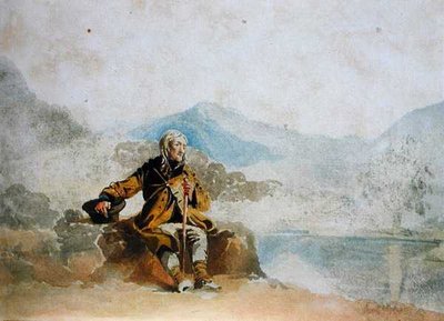 Žebrák (akvarel na papíře) od John Harden