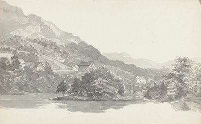 Bridge, Lake District, Cumbria (wc na papíře) od John Harden
