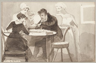 Šachy, 1812 (wc na papíře) od John Harden