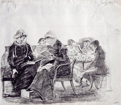 Koncentrace, 1815 (pero a inkoust na papíře) od John Harden