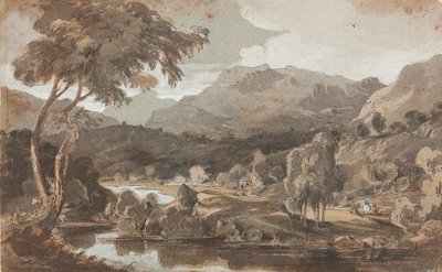 Elter Water, Lake District, Cumbria (čb na papíře) od John Harden