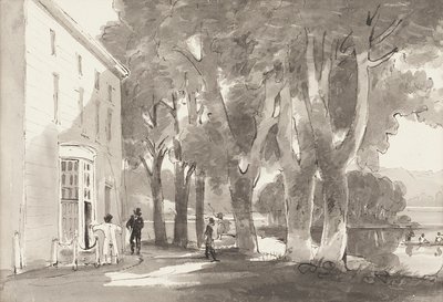 Trajekt, 1814 (wc na papíře) od John Harden