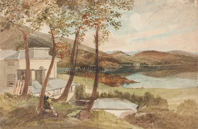 Hall and Windermere, Lake District, Cumbria (wc na papíře) od John Harden
