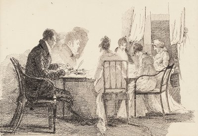 Interiér se sedícími postavami, 1804-05 od John Harden