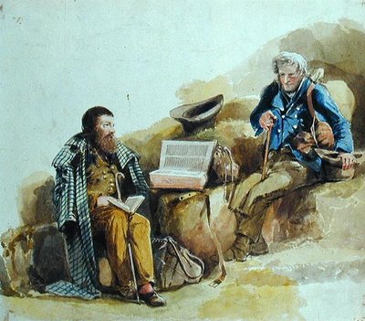 Putující (akvarel na papíře) od John Harden