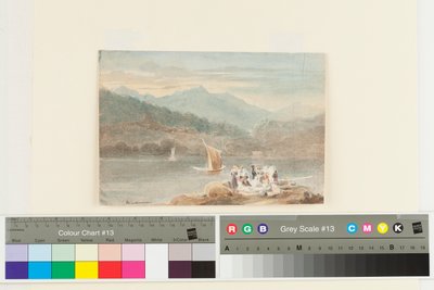 Piknik ve Windermere s výhledem na Brathay (wc na papíře) od John Harden