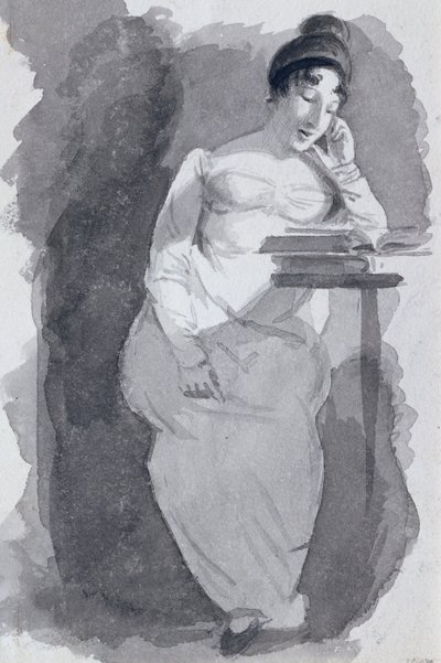Čtení (inkoust na papíře) od John Harden