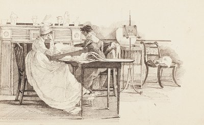 Čtení u krbu, 1805 od John Harden