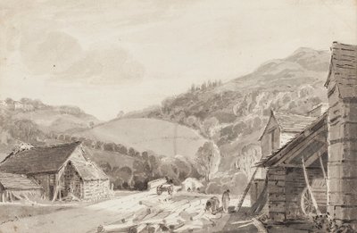 Skelwith, 1821 (wc na papíře) od John Harden