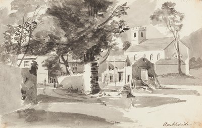 Kostel sv Anny, Ambleside, 1814 (wc na papíře) od John Harden