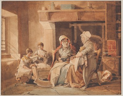The Village Doctoress, 1820 (wc na papíře) od John Harden