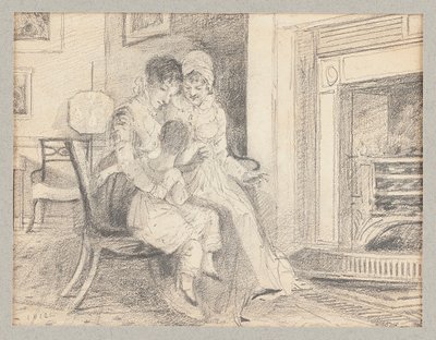 Tři u ohně, s Johnem W ve věku 3, 1812 od John Harden