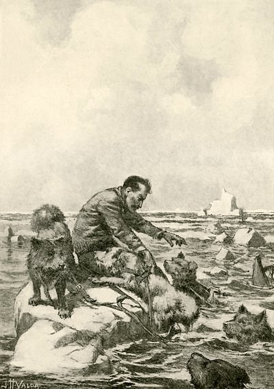 Doktor Grenfell zmítaný na ledové kře od John Harris Valda