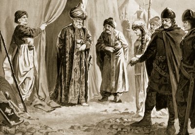 Ivan Shishman III vydá svou sestru sultánovi Muradovi I., 1366 od John Harris Valda