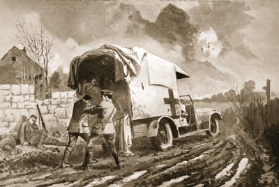 Soukromý šerif pomáhá zraněným mužům do své ambulance poté, co byl sám zraněn od John Harris Valda