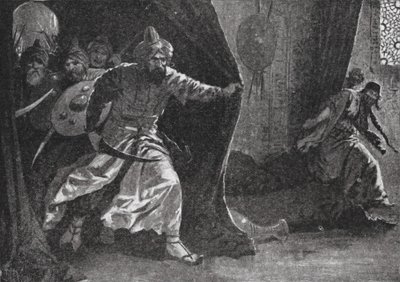 Vzpoura královské gardy v Damašku (litografie) od John Harris Valda