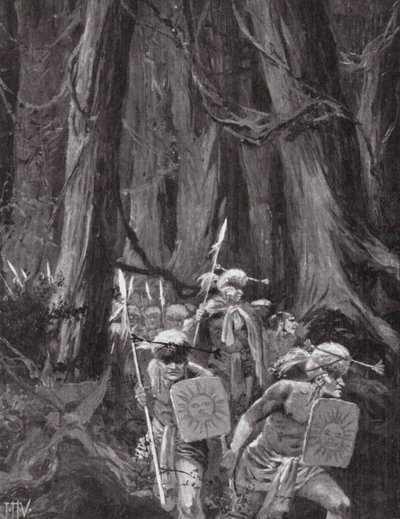 Přistěhovalectví Mayů (litografie) od John Harris Valda