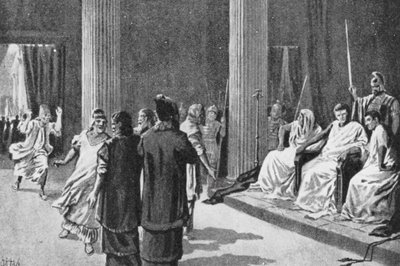 Židé před Caligulou, 40 n. l. (litografie) od John Harris Valda
