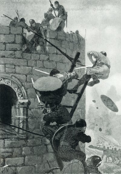 Obléhání hradu Carmarthen od John Harris Valda