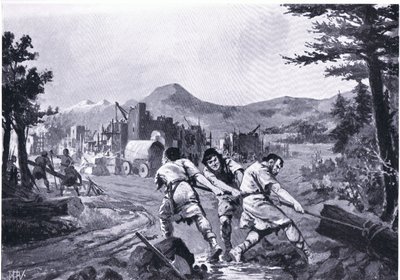 Valašští horalové zakládající město v devátém století z Hutchinsonových Dějin národů od John Harris Valda