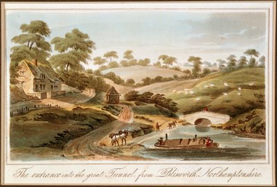 Vstup do Blisworth Tunnel, Grand Junction Canal, Northamptonshire, 1819 od John Hassell