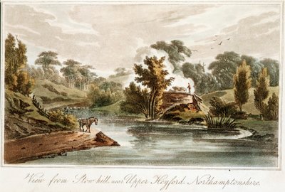 Canal Grand Junction ze Stow Hill poblíž Upper Heyford, Northamptonshire, 1819 od John Hassell