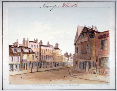 Pohled na vesnici Walworth, Southwark, od severního vchodu, Londýn, 1825 od John Hassell