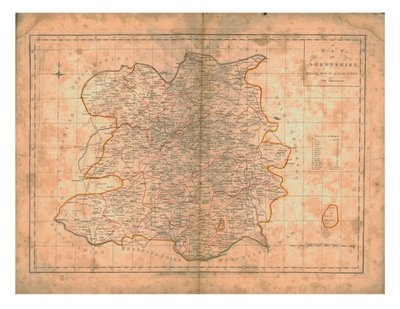 Mapa Shropshire, c1788 od John Haywood
