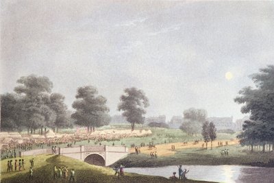 Pohled na veletrh v Hyde Parku, vyrytý Matthew Dubourg, 1. srpna 1814 (barevná rytina) od John Heaviside Clark