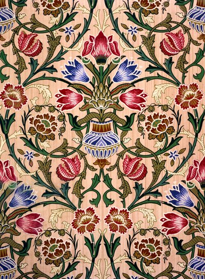 Design tapety s jedním stonkem, 1905 (barevný dřevěný tisk na papíře) od John Henry Dearle