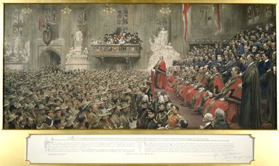 The City Imperial Volunteers v Guildhall, Londýn, 1900. od John Henry Frederick Bacon