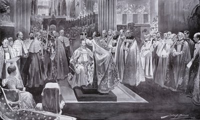 Korunování krále Edwarda VII arcibiskupem z Canterbury, Westminster Abbey, Londýn, 1902 od John Henry Frederick Bacon