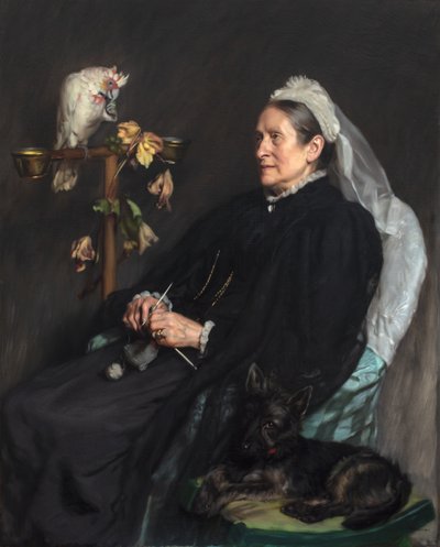 Stará dáma a její mazlíčci, pózovala paní William Sommerville od John Henry Lorimer