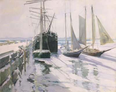 Connecticut Shore, zima, kolem roku 1893 od John Henry Twachtman