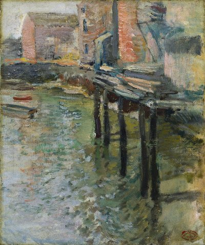 Opuštěné molo (Starý mlýn v Cos Cobu) od John Henry Twachtman