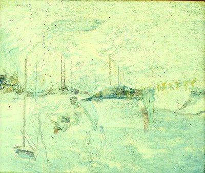 Poslední dotek slunce (olej na plátně) od John Henry Twachtman