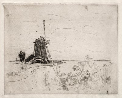Mlýn a plevel, Holandsko od John Henry Twachtman