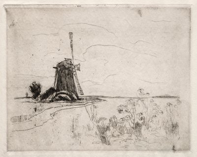Mill and Weeds, Holandsko. od John Henry Twachtman